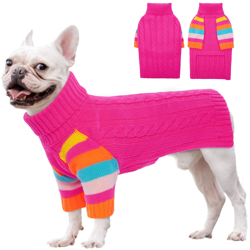 OUOBOB sueter perro mediano cuello alto, calor suave para paseos fríos