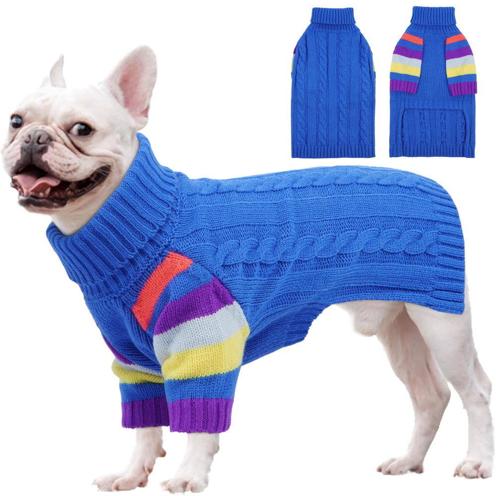 OUOBOB suéter para perros con cuello alto protege del viento en paseos fríos.