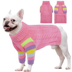 OUOBOB suéter rosa para perro grande, tejido grueso para mantenerlo abrigado