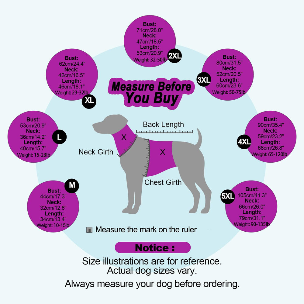 OUOBOB XL ajuste cómodo y extensible para perros grandes de distintas tallas.