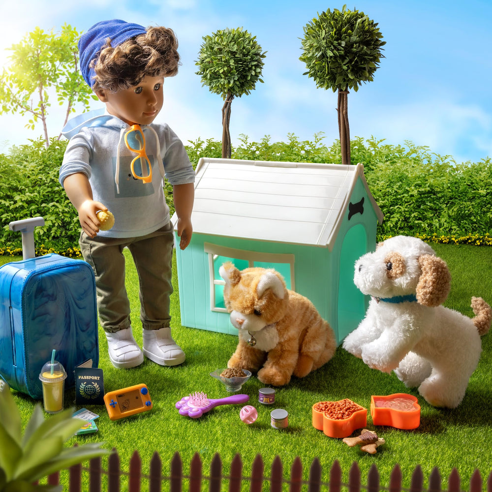 Latas de comida y plato, modelo realista para juegos de alimentación
