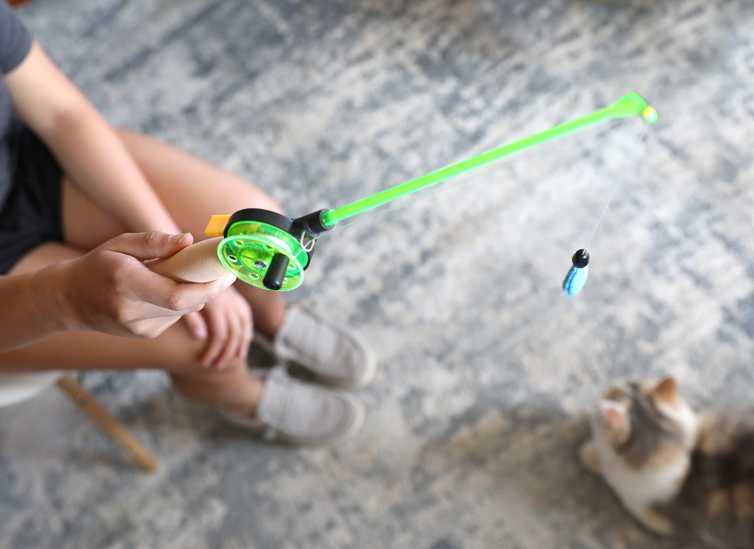 Our Pets Go Fish varita-para-gatos: ejercicio físico en interiores