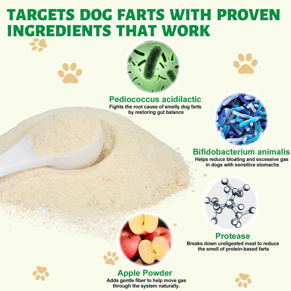 Ourea enzimas digestivas para perros, polvo suave para digestión