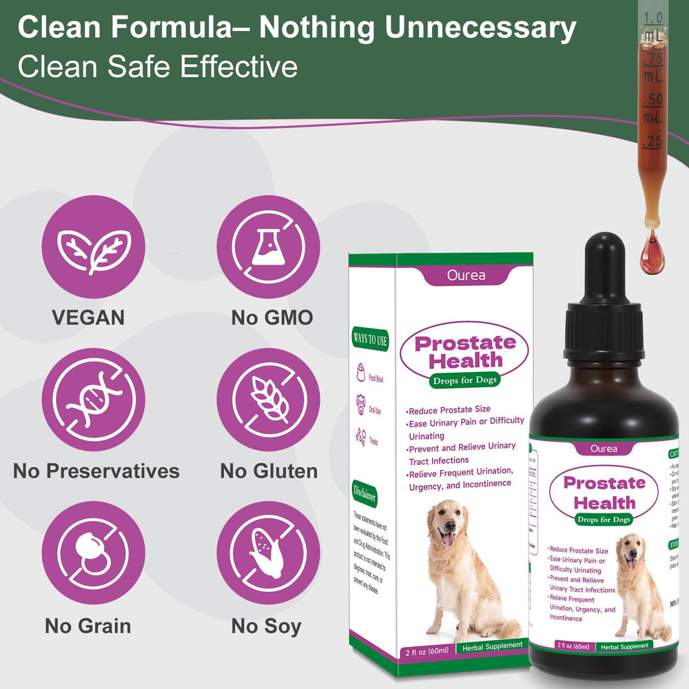 Gotas de salud prostática de Ourea para perros, adecuado para perros mayores.