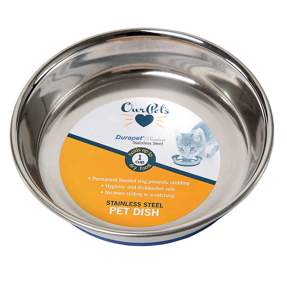 Our Pets DuraPet base antideslizante para tazón evita deslizamientos durante la comida.