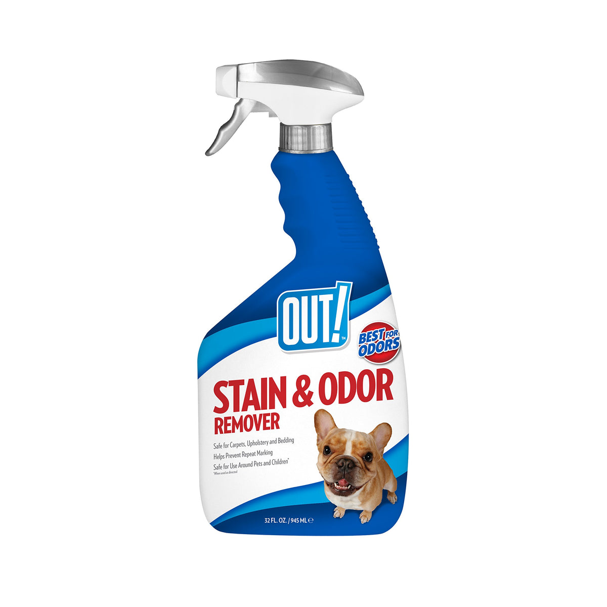 OUT! limpiador de manchas y olores para mascotas, botella de 32 oz, uso doméstico.