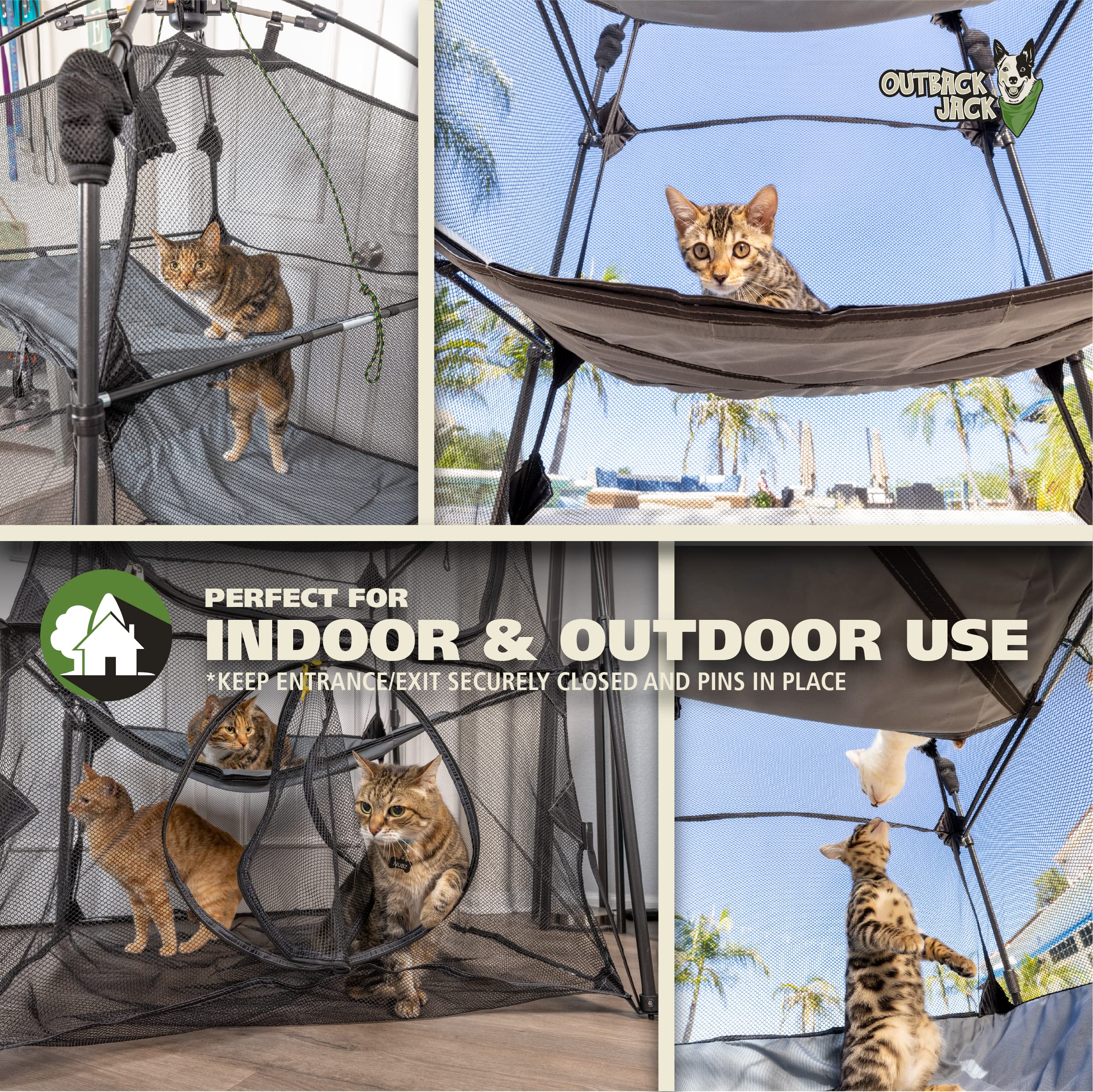 Outback Jack Catio: interior con tres niveles para más espacio y juego.