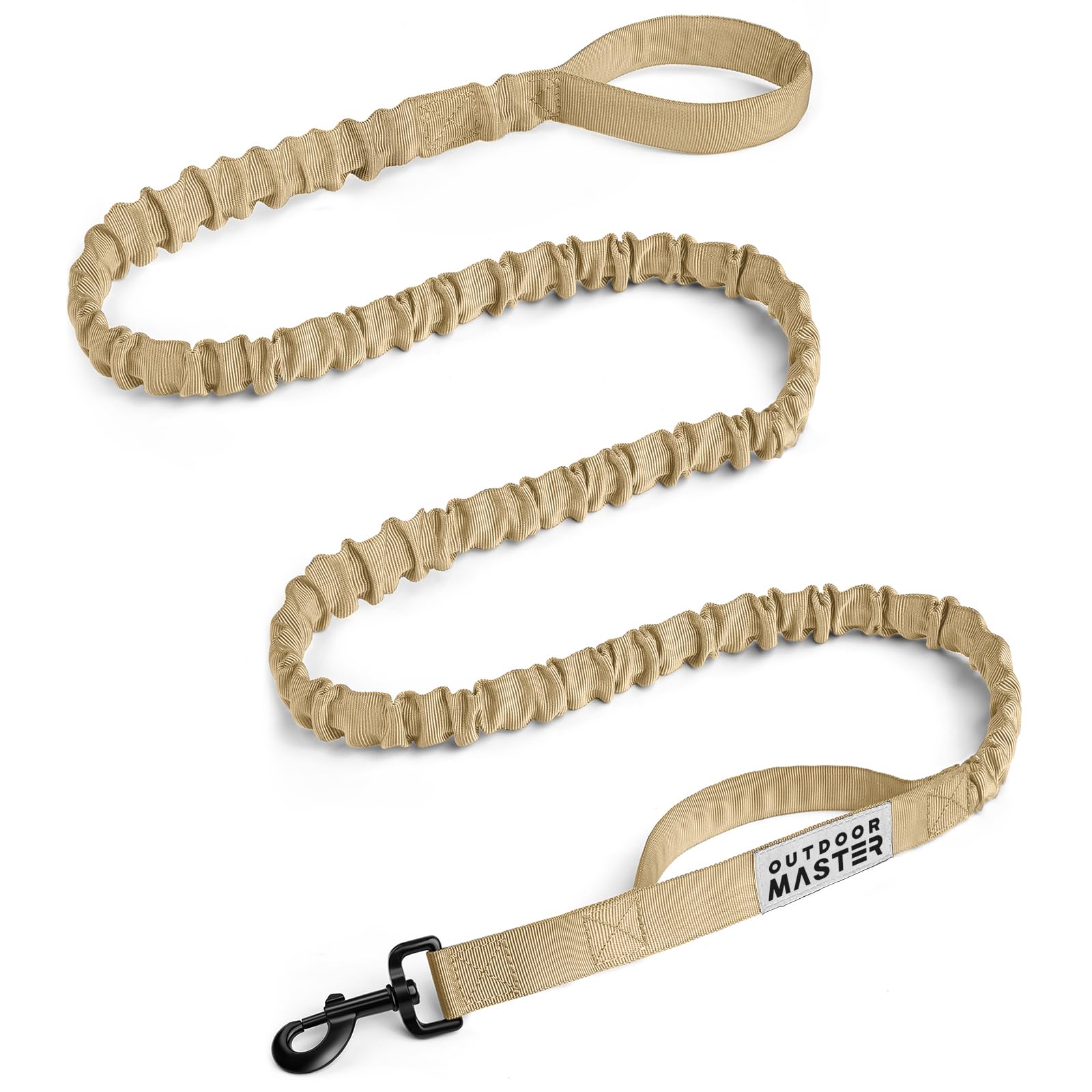 OutdoorMaster correa bungee 6ft caqui, paseos cómodos para perros de todos los tamaños