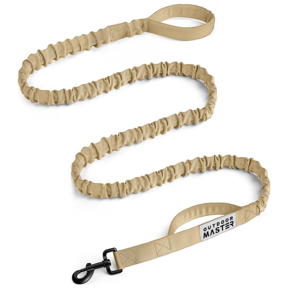 OutdoorMaster correa bungee 6ft caqui, paseos cómodos para perros de todos los tamaños