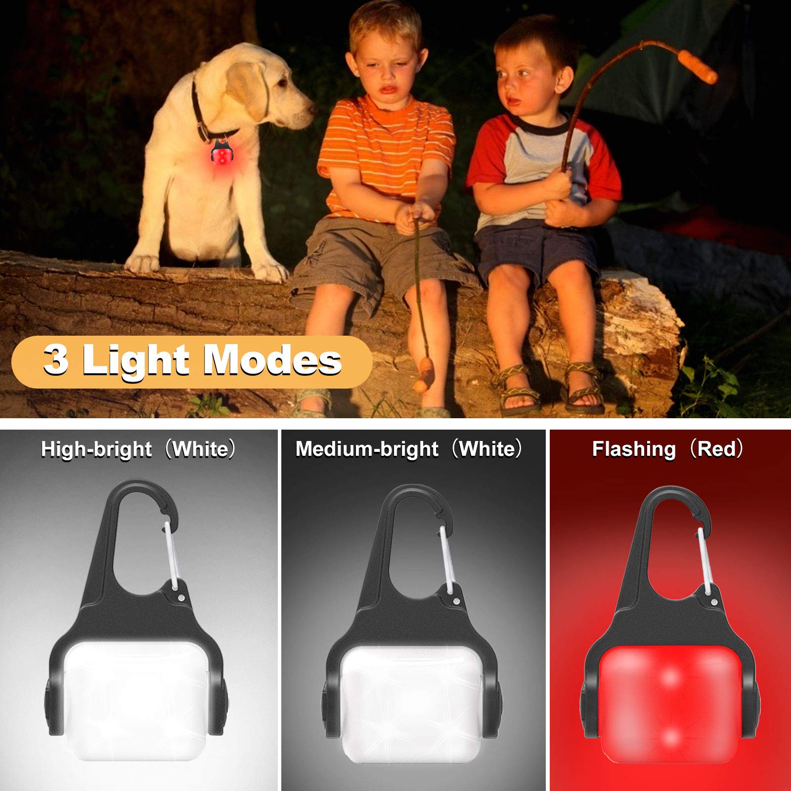 Outopest luz de collar, enfoque 3 modos para visibilidad nocturna.
