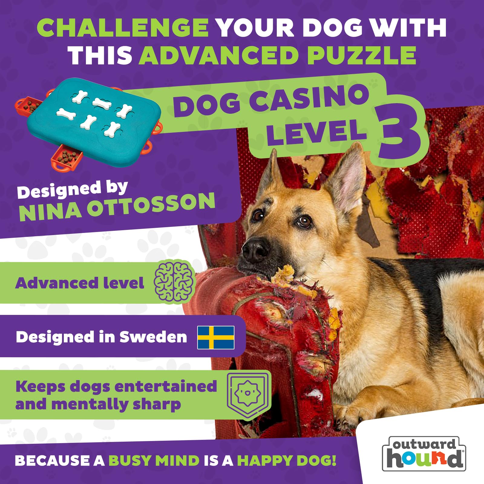 Outward Hound Dog Casino ajuste-dificultad adapta el reto al nivel del perro.