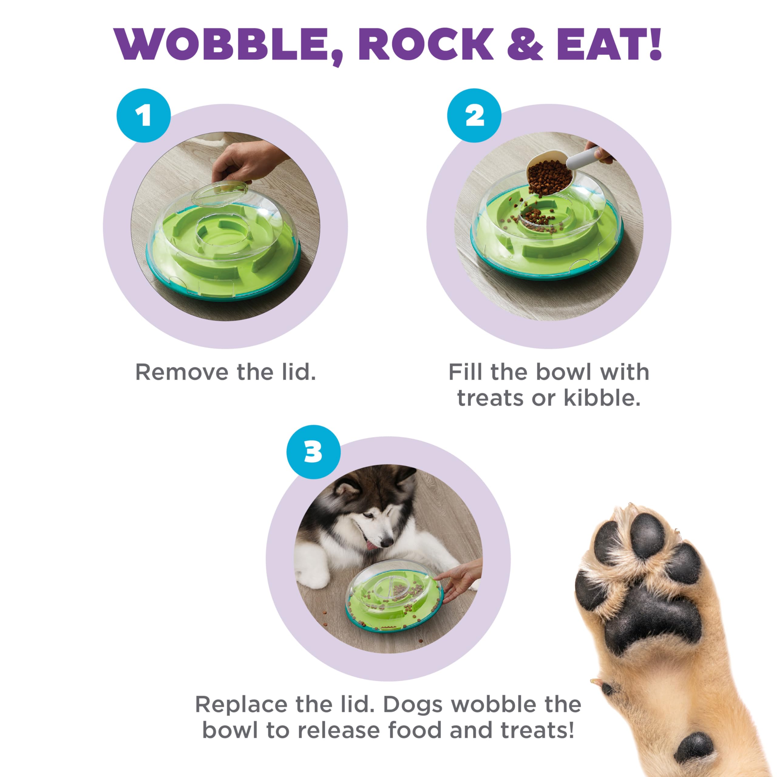 Outward Hound Wobble Bowl reparto de premios para juego interactivo