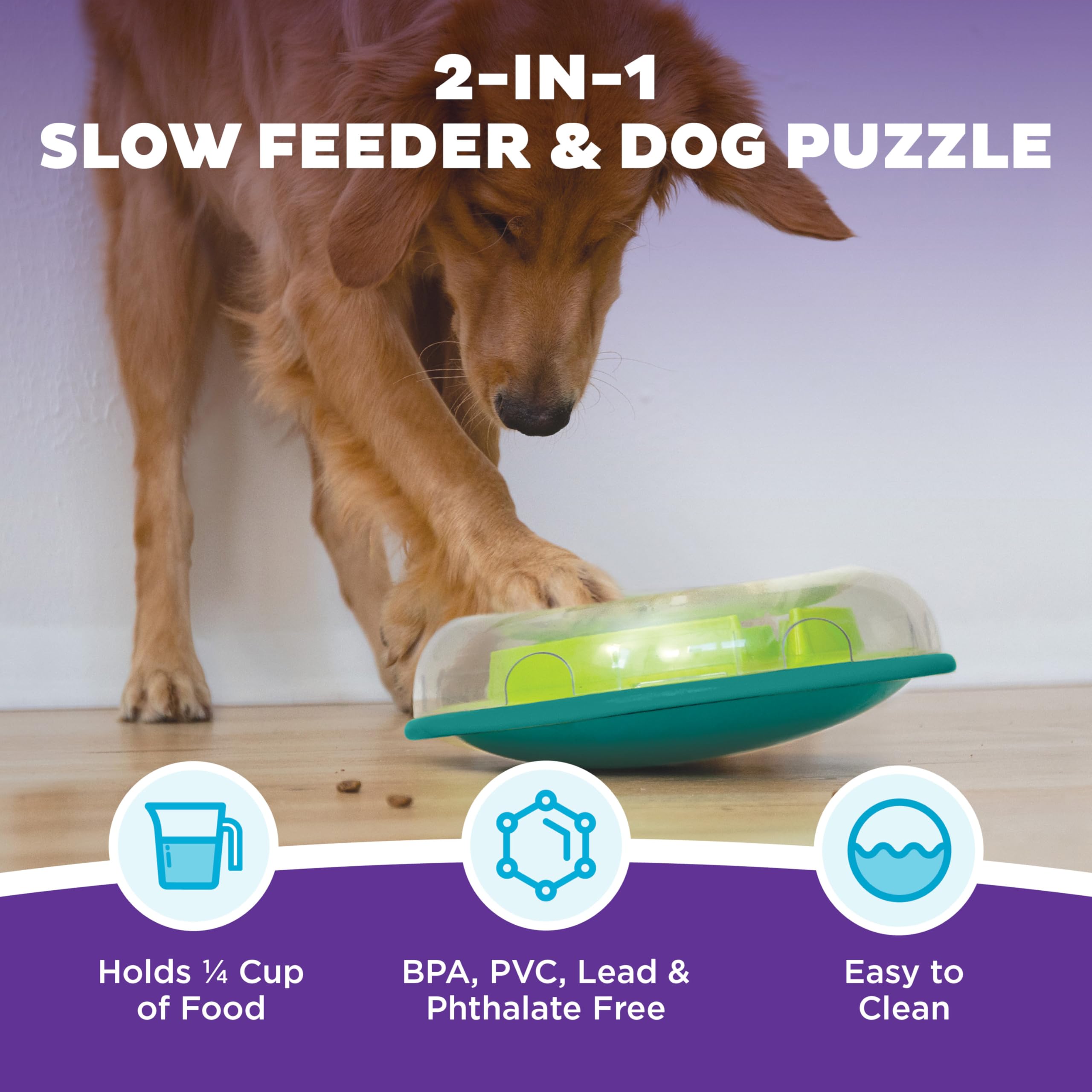 Outward Hound Wobble Bowl tapa removible facilita limpieza y rellenado