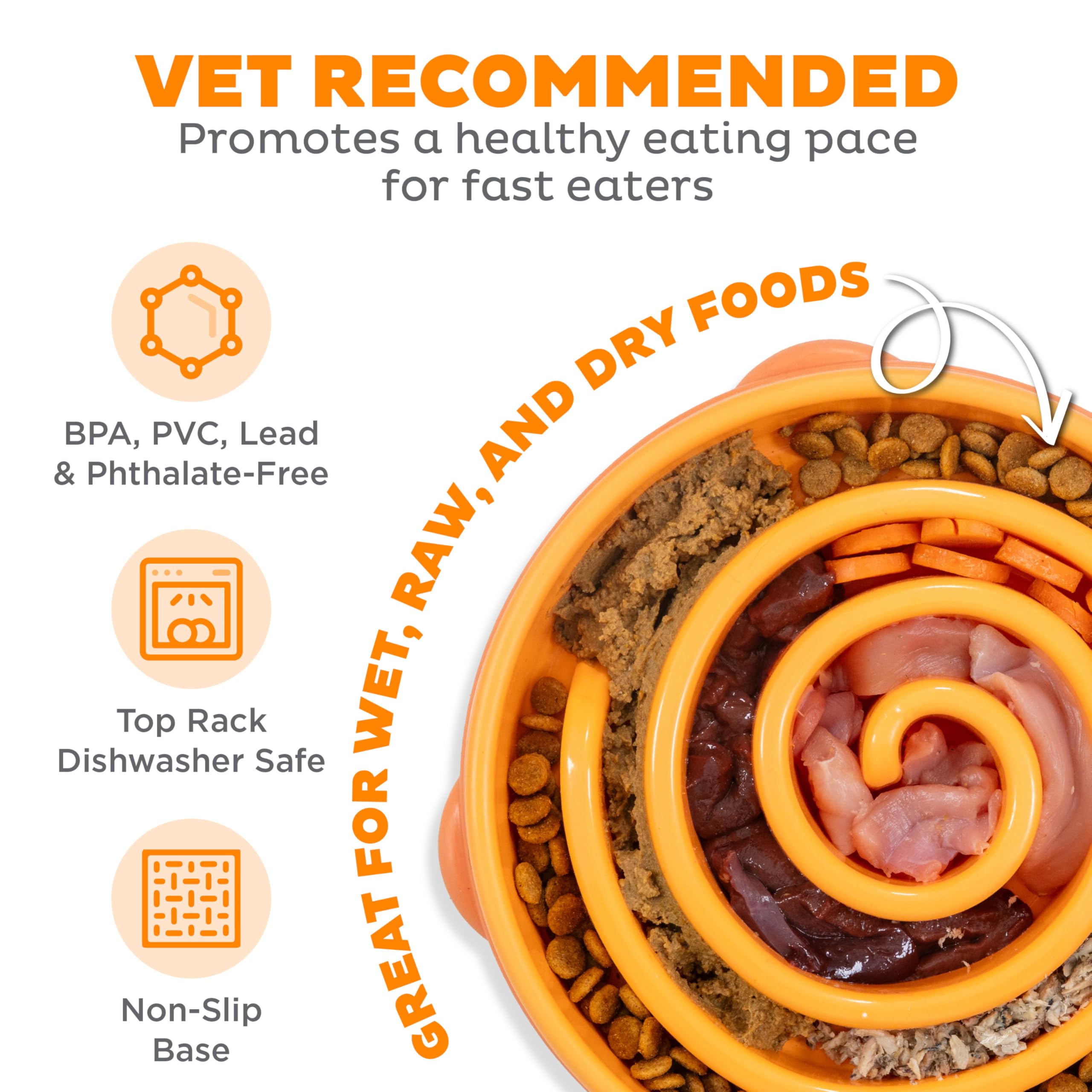 Outward Hound Fun Feeder Slo Bowl con base antideslizante estable durante la comida