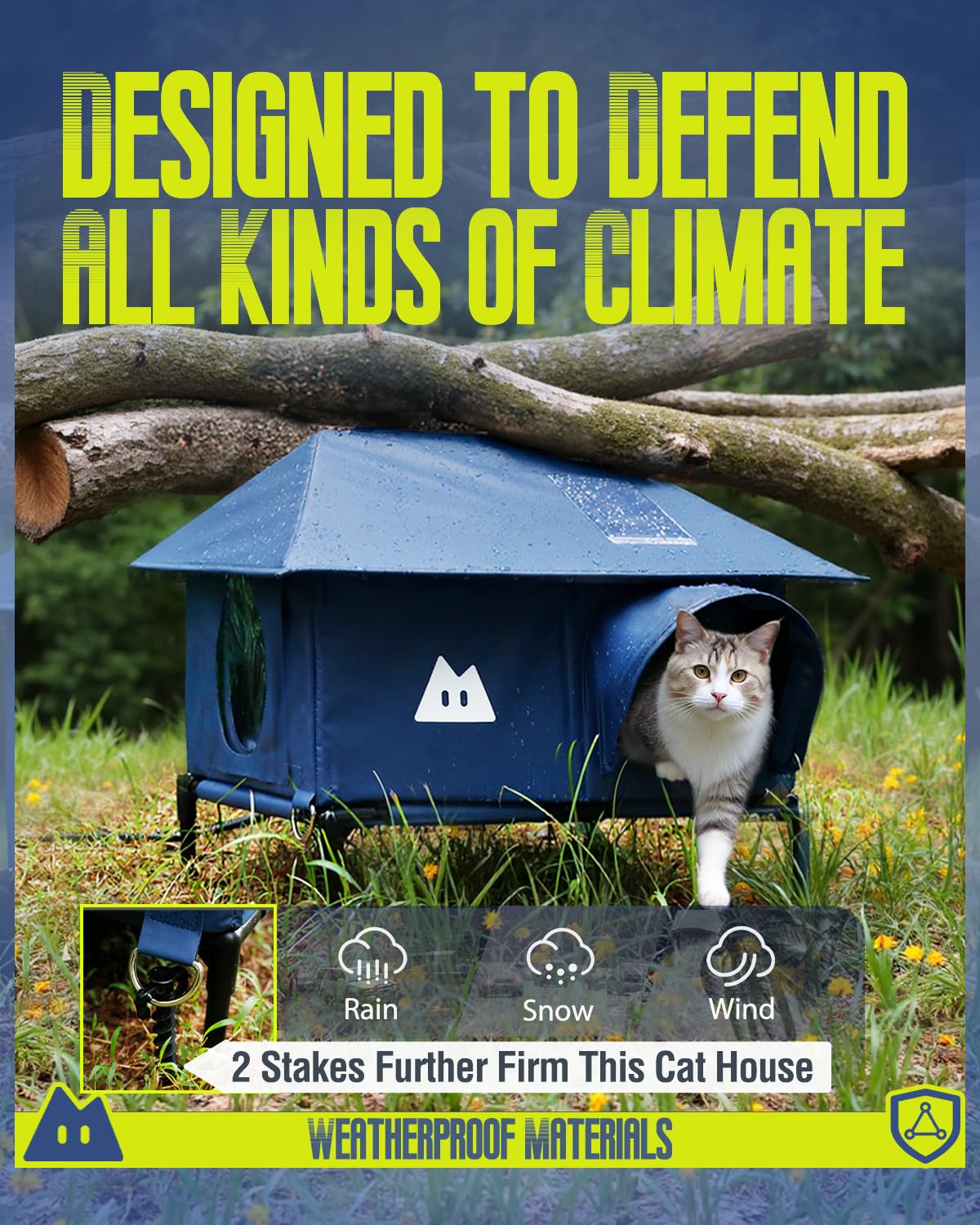 OVDIMK casa para gatos, material impermeable, ideal ante lluvias