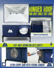 OVDIMK casa para gatos, puerta de escape, seguridad y salida rápida