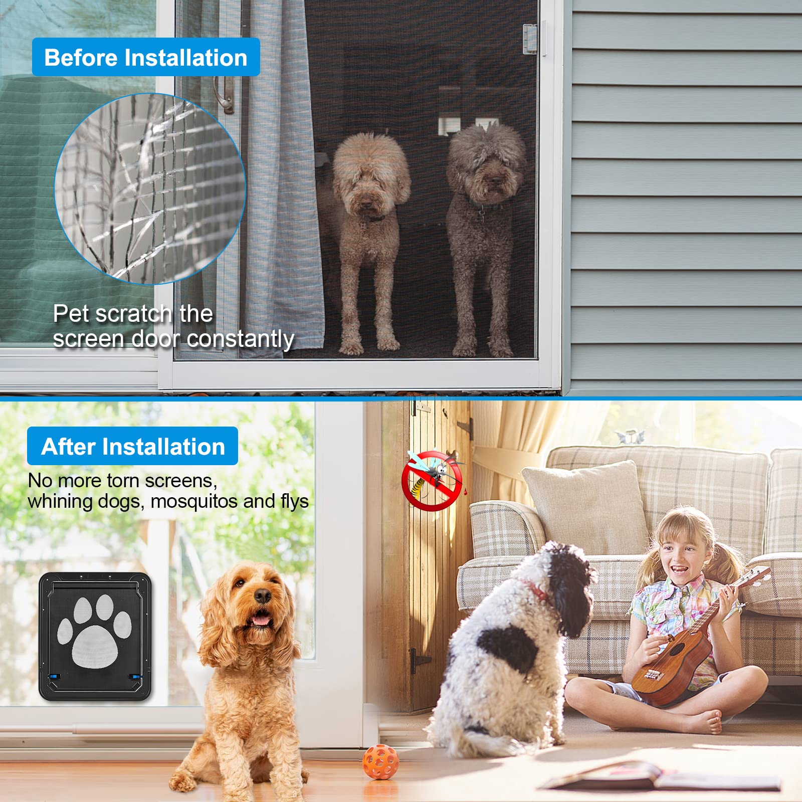 Ownpets cierres laterales para bloquear la puerta cuando sea necesario.