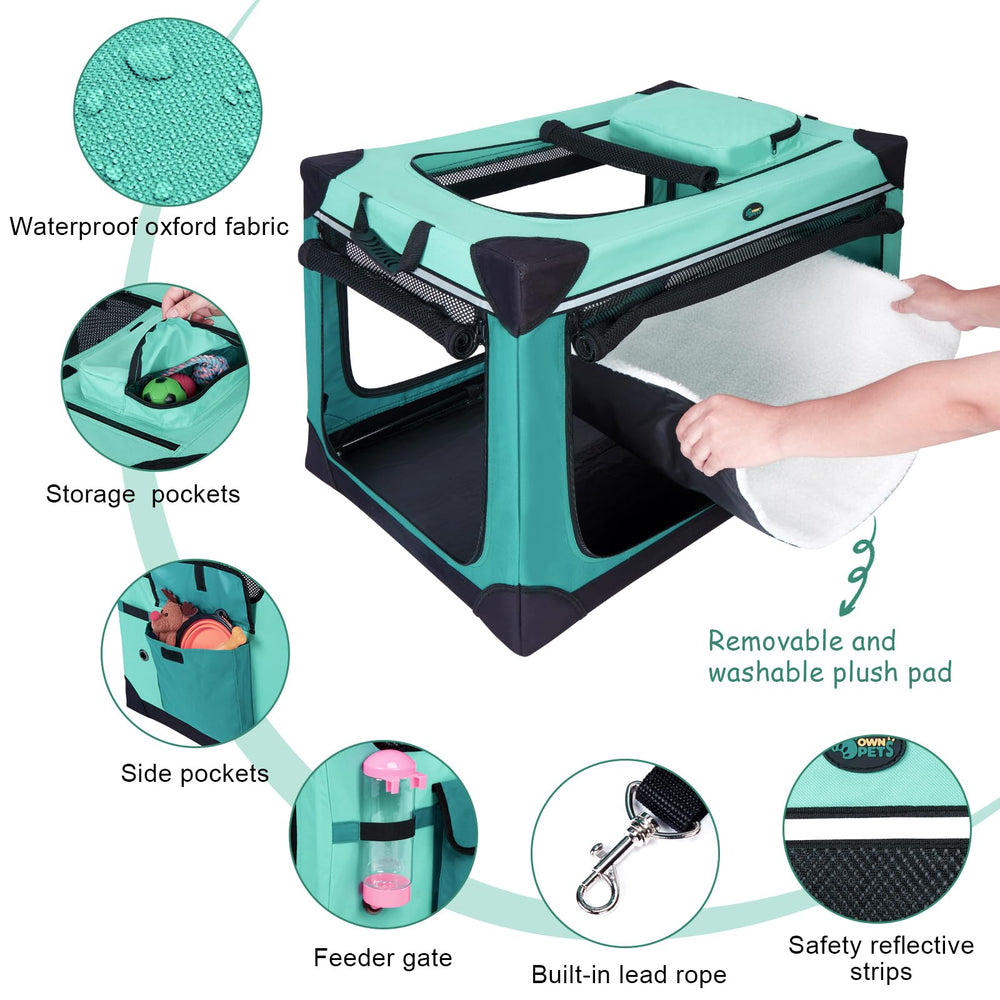 Ownpets jaula con ventanas de malla cuatro lados, ventilación óptima y visibilidad.