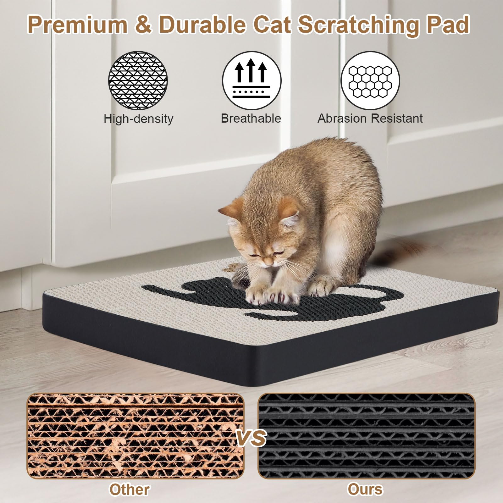 Ownpets rascador-pared-madera-azulejo: funciona sobre madera y azulejos con agarre estable.