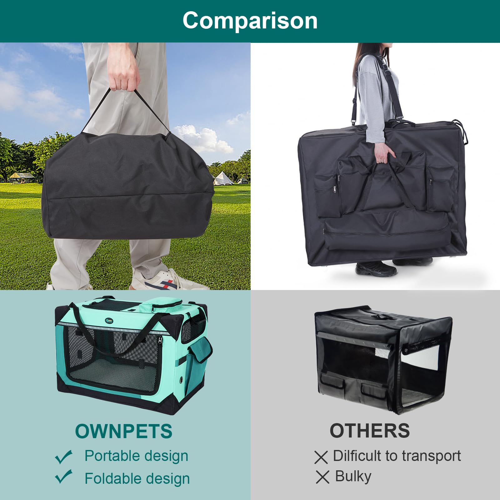 Ownpets transportín con cojín removible para mayor comodidad.