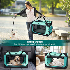 Ownpets transportín de dos mascotas con interior espacioso para viajes.