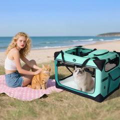 Ownpets transportín con tela Oxford resistente y estructura de acero.