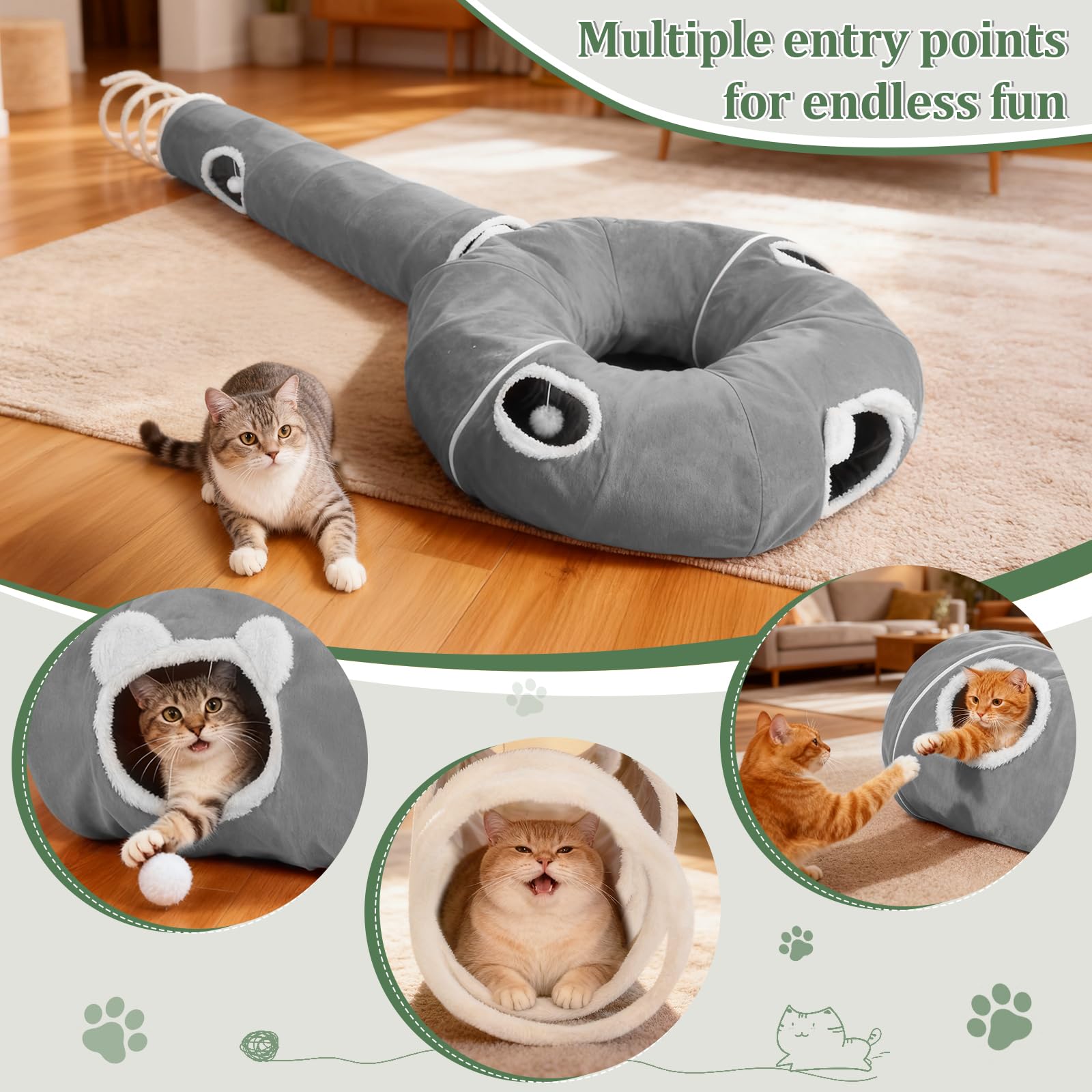 Ownpets tunel gato plegable para almacenamiento y organización fácil.