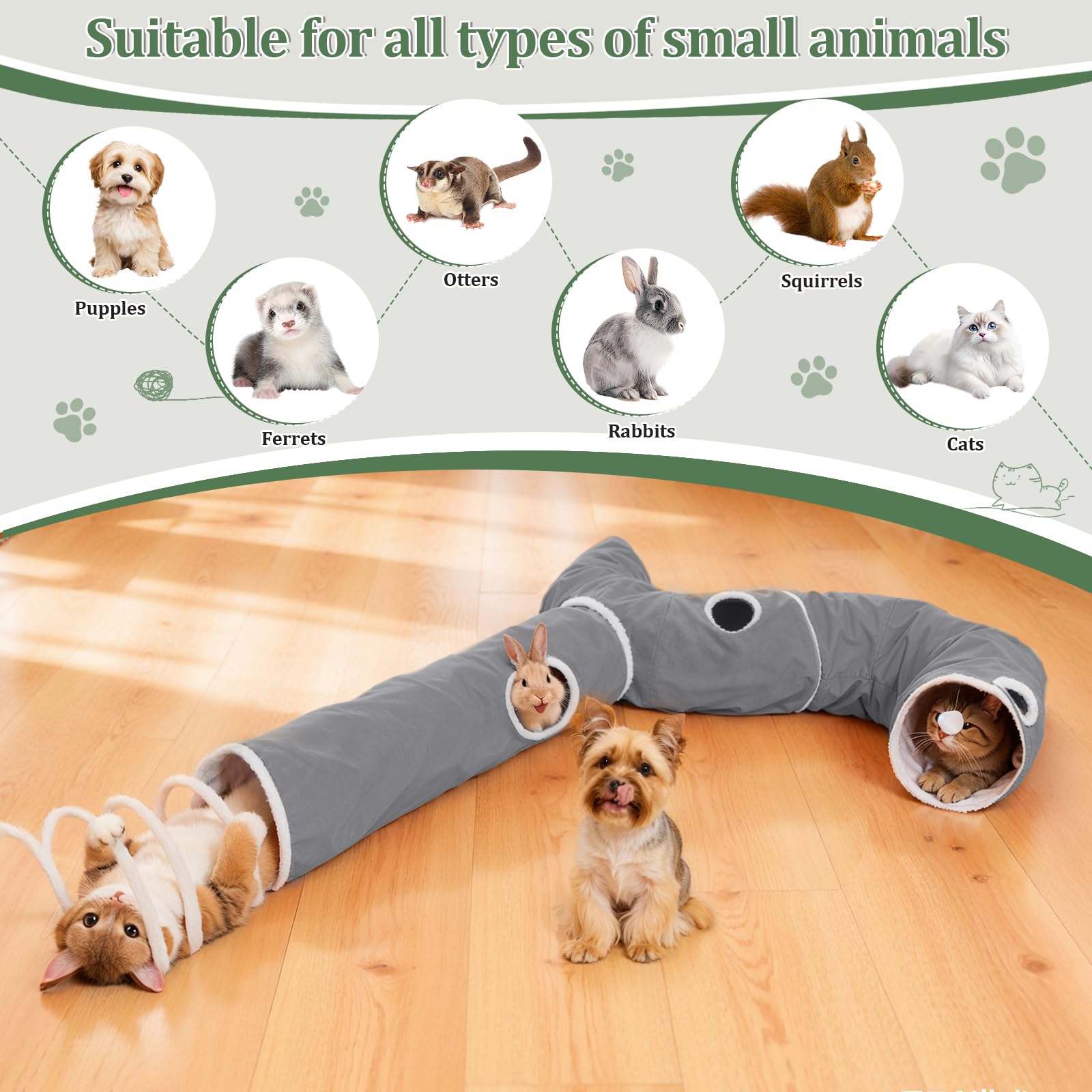 Ownpets tunel gato para apartamento pequeño cabe en sala con facilidad.