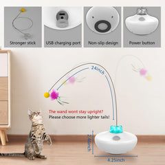 Oxawo Varita Plumas 24 Pulgadas: alcance amplio para estimular al felino.