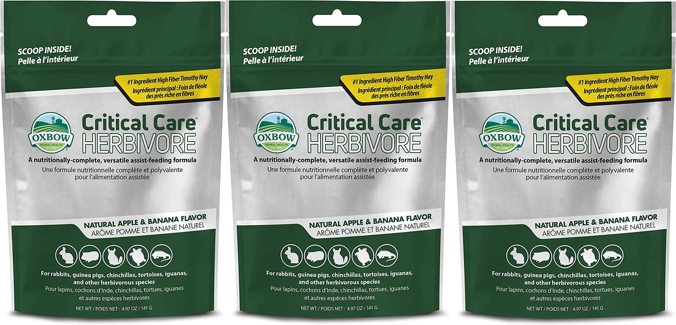 Oxbow Critical Care Herbivore: mezcla para jeringa facilita la alimentación en recuperación.