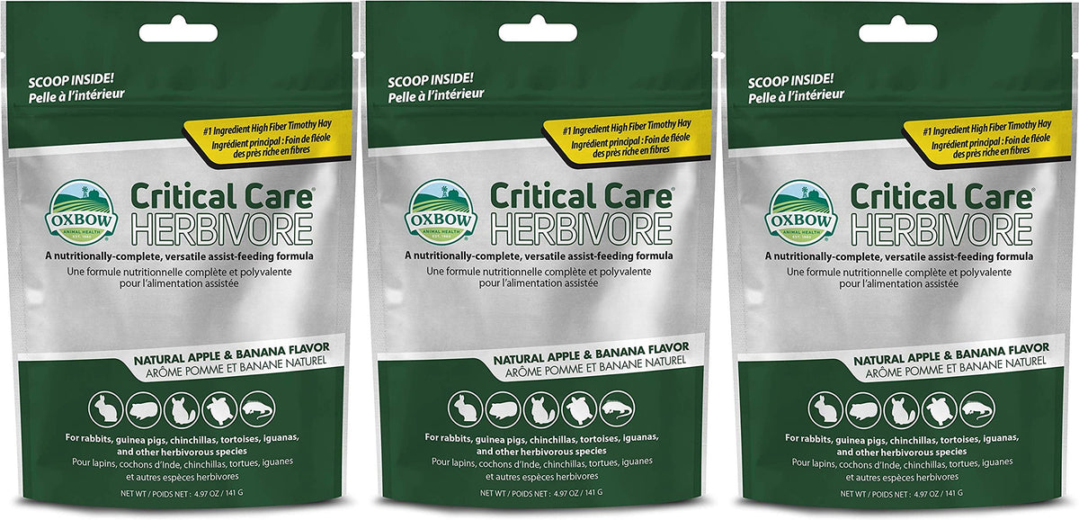 Oxbow Critical Care Herbivore: mezcla para jeringa facilita la alimentación en recuperación.
