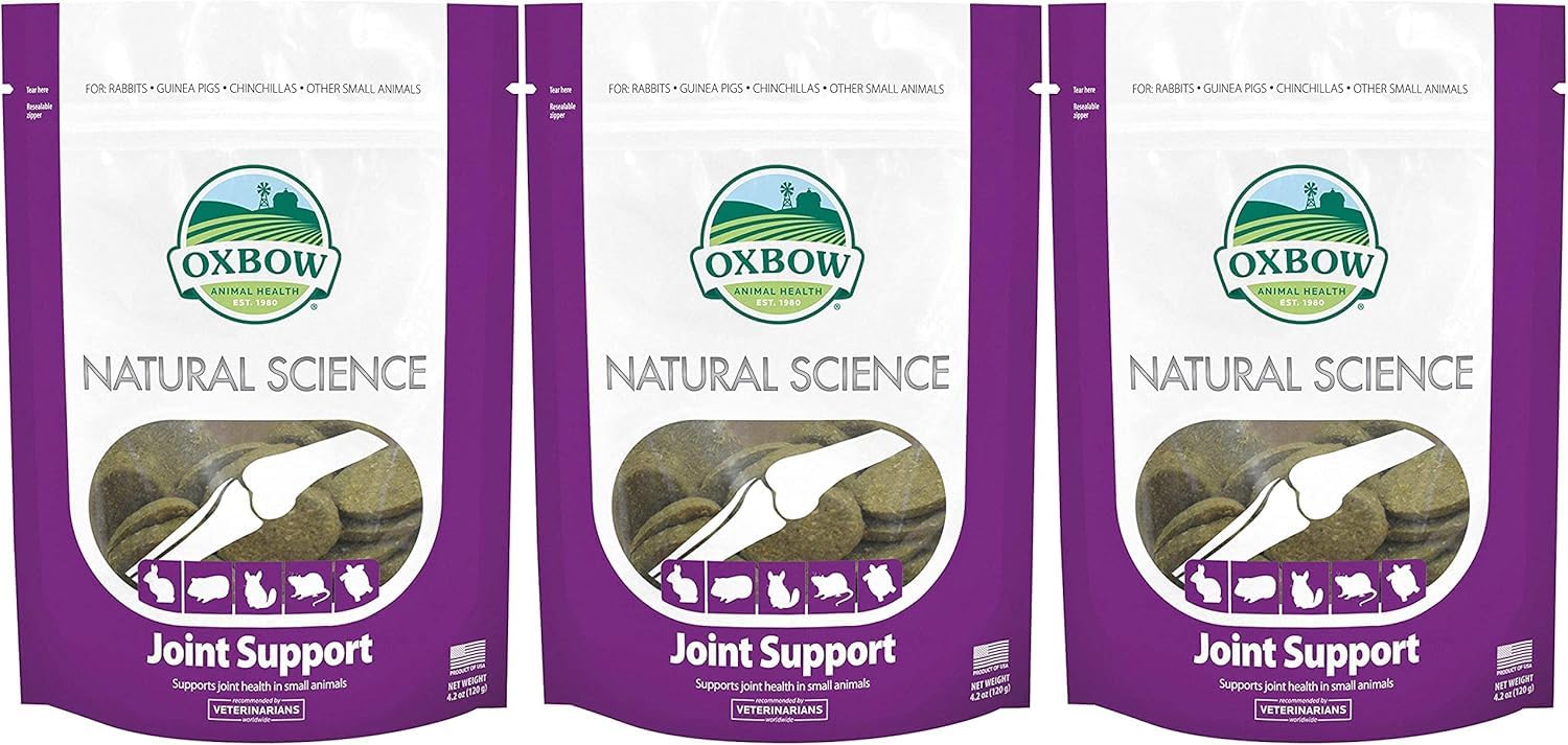 Oxbow galletas de apoyo articular para mascotas pequeñas, ayuda a mantener articulaciones flexibles.