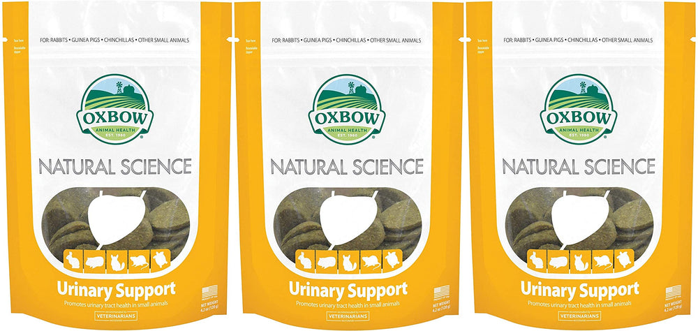 Oxbow galletas de apoyo urinario para mascotas pequeñas en empaque tres-pack, fomentan la salud urinaria