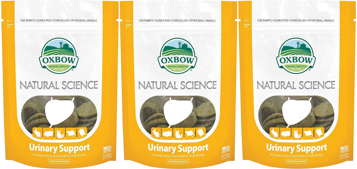 Oxbow galletas de apoyo urinario para mascotas pequeñas en empaque tres-pack, fomentan la salud urinaria