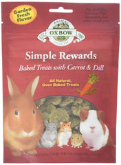 Oxbow Simple Rewards: sabor natural zanahoria-eneldo-heno Timothy para conejos y cobayas.