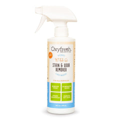 Oxyfresh spray eliminador de manchas en alfombras, acción rápida para resultados visibles.