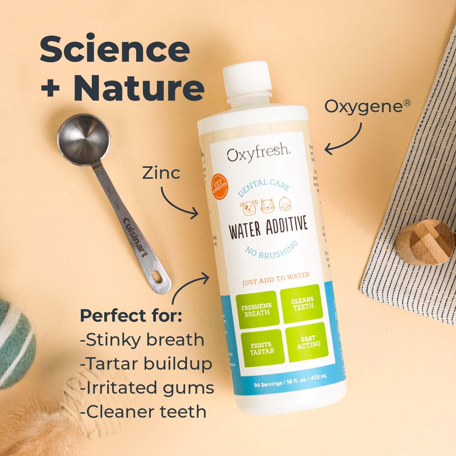 Tapita diaria al agua para cuidado dental con Oxyfresh.