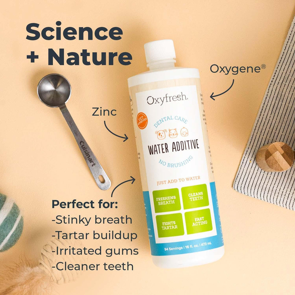 Tapita diaria al agua para cuidado dental con Oxyfresh.