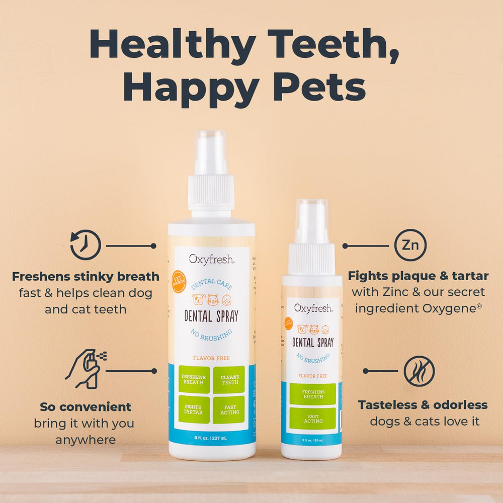 Aplicación en ambos lados de la boca de una mascota con Oxyfresh.