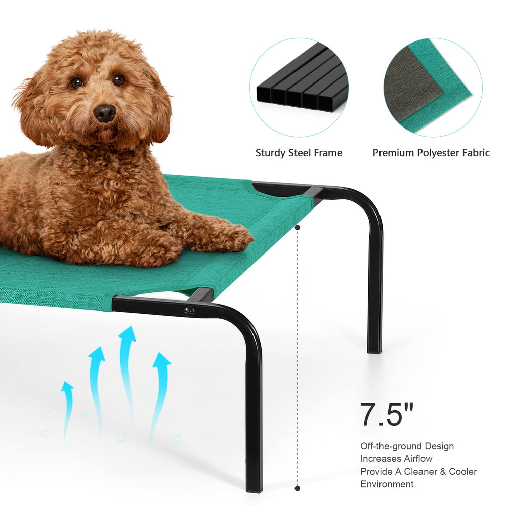 OYEAL cama para perro pequeño elevada, marco de metal resistente.