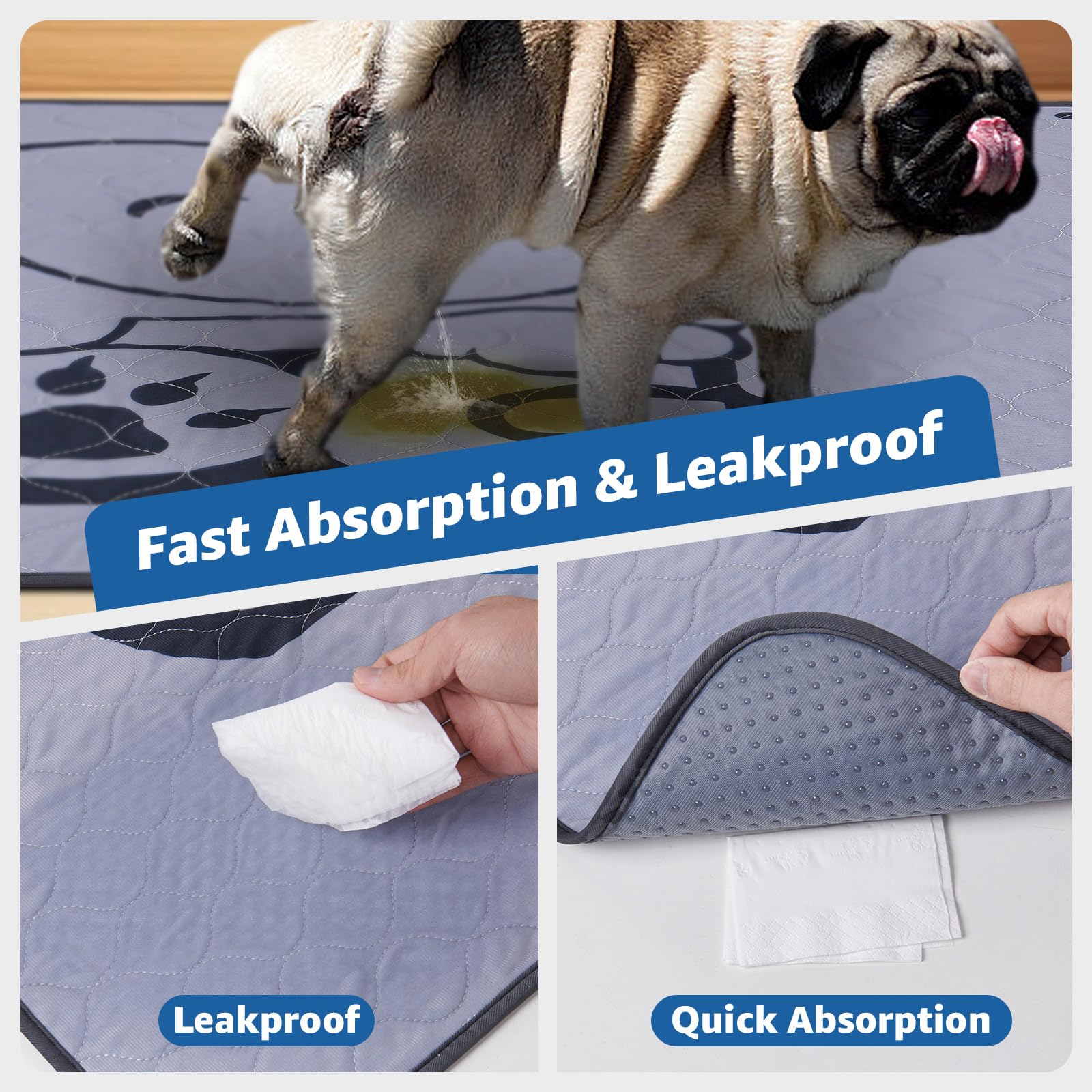 Oiyeefo almohadillas lavables para perros, uso diario y limpieza fácil.