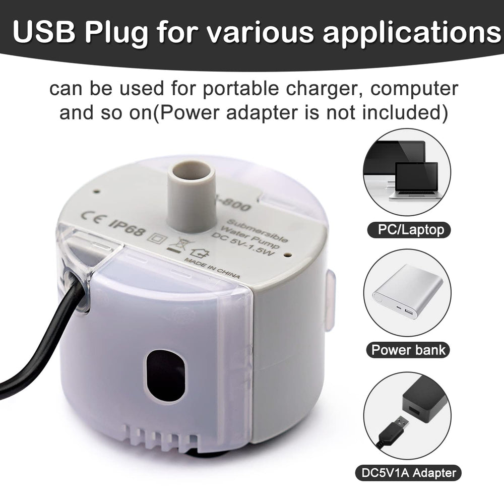 Bomba OYES IP68 con alimentación USB, uso versátil en casa.