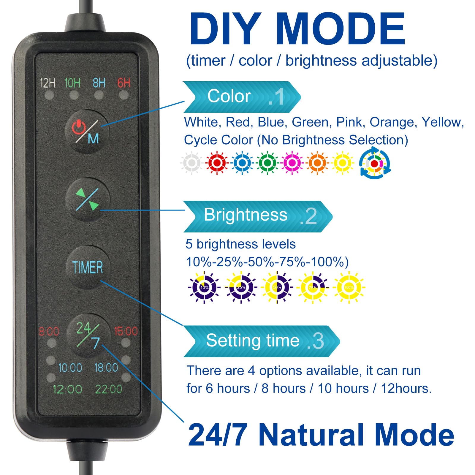 Modo personalizable de color OYO WATER para crear ambiente único.
