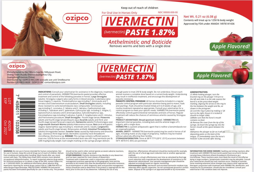 Cuatro jeringas OZIPCO para uso continuo en caballos.