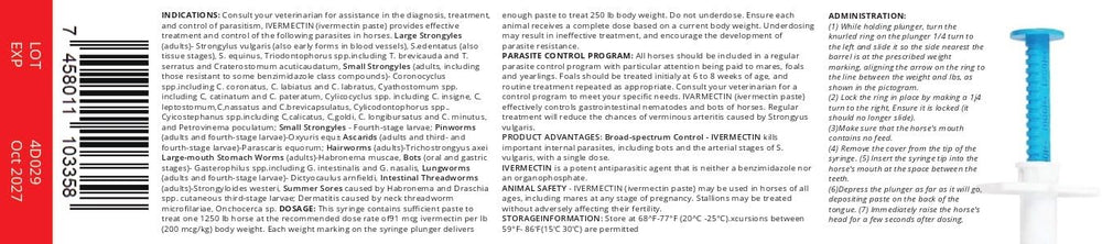 OZIPCO ivermectina para caballos: detalle de etiqueta y uso responsable