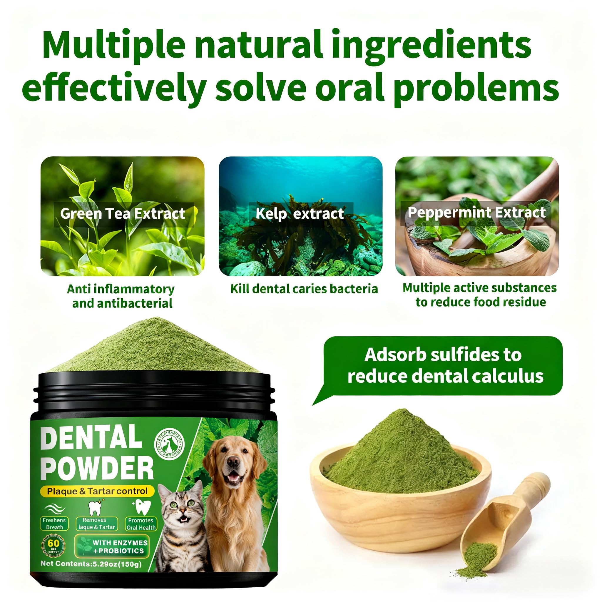 OZOXOO cuchara-medidora dental para perros, dosificación sencilla.