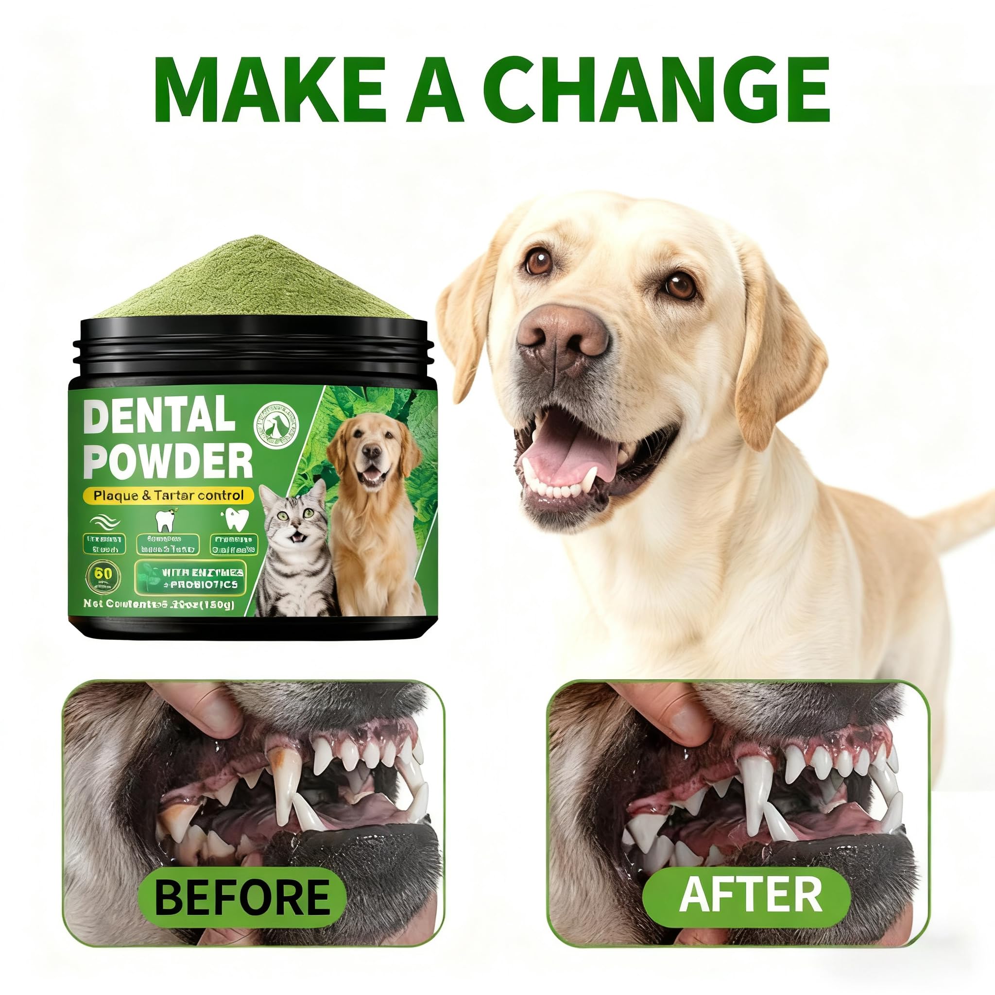 OZOXOO menta y té verde, aliento fresco para perros.