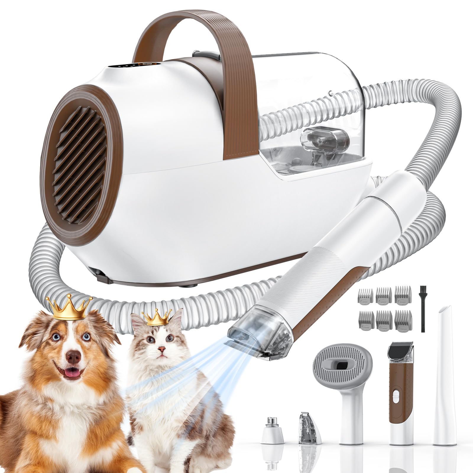 Ozumek aspiradora de grooming para perros captura pelo durante el cepillado