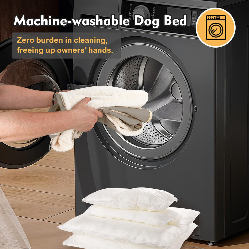 Cama paatata lavable a maquina para facilitar la limpieza.