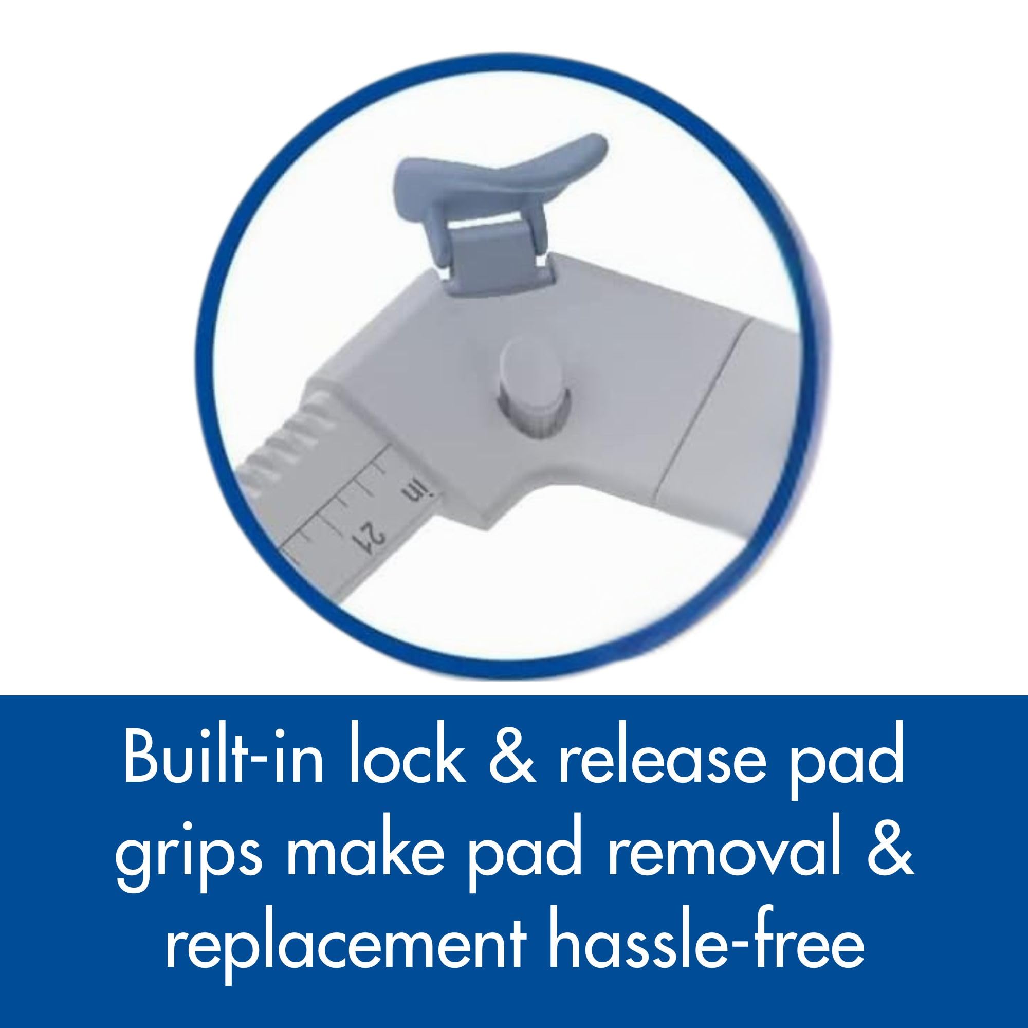 Pad Genius SureGrip diseño bajo la almohadilla facilita limpieza.